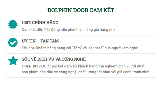 Dolphin Door cam kết chất lượng sản phẩm